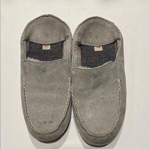 OluKai Women's Gray Suede Slip-On Moccasins